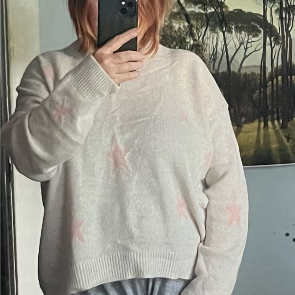 Zadig & Voltaire Star Cashmere Sweater - Cream and Pink